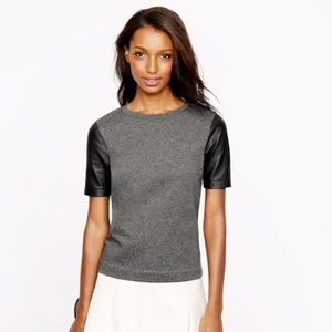 J. Crew women’s zip back leather top, size M